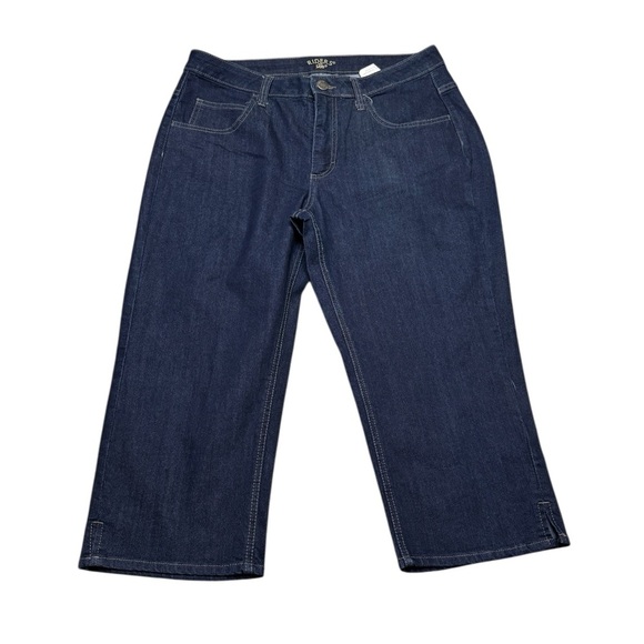 👖‎ Riders by Lee Women’s Dark Blue Denim Capri Jeans Size 12 👖 - Picture 1 of 5